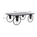 Jemmy Megapap Mdf/metallic coffee table in black marble effect color 90x55x33cm.