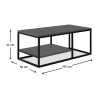 Kane Megapap metal - melamine coffe table in anthracite color 106x50x42cm.