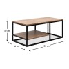 Kane Megapap metal - melamine coffe table in pine oak color 106x50x42cm.