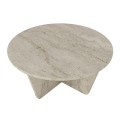 Τραπεζάκι σαλονιού Lagerta Megapap χρώμα travertine Ø75x35εκ.