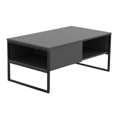 Τραπεζάκι σαλονιού Lawrence Megapap χρώμα ανθρακί 105x60x46εκ.