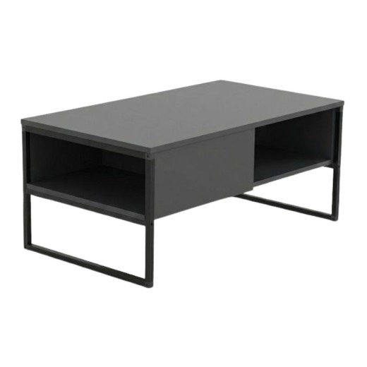 Τραπεζάκι σαλονιού Lawrence Megapap χρώμα ανθρακί 105x60x46εκ.