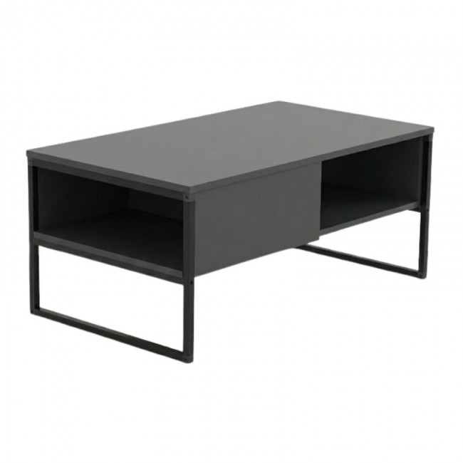 Lawrence Megapap melamine coffe table in anthracite color 106x50x42cm.