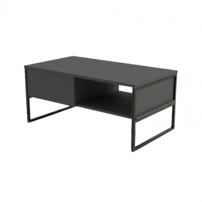 Lawrence Megapap melamine coffe table in anthracite color 106x50x42cm.