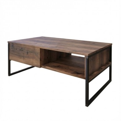Lawrence Megapap melamine coffe table in smoked walnut color 106x50x42cm.