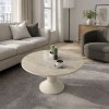Lepper Megapap melamine coffee table in travertine - sandstone color Ø75x39.8cm.