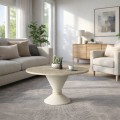 Lepper Megapap melamine coffee table in travertine - sandstone color Ø75x39.8cm.