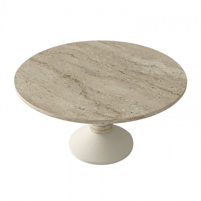 Lepper Megapap melamine coffee table in travertine - sandstone color Ø75x39.8cm.