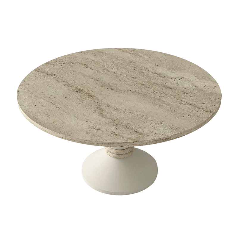 Lepper Megapap melamine coffee table in travertine - sandstone color Ø75x39.8cm.