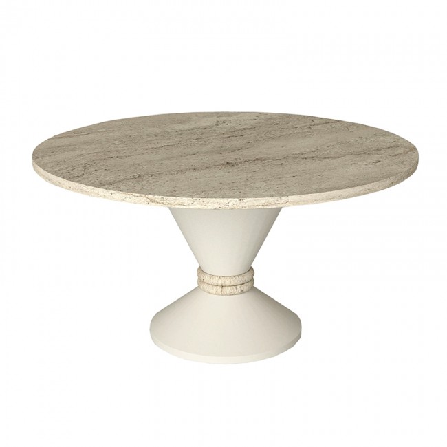 Lepper Megapap melamine coffee table in travertine - sandstone color Ø75x39.8cm.