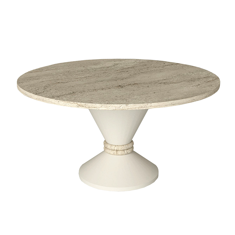 Lepper Megapap melamine coffee table in travertine - sandstone color Ø75x39.8cm.