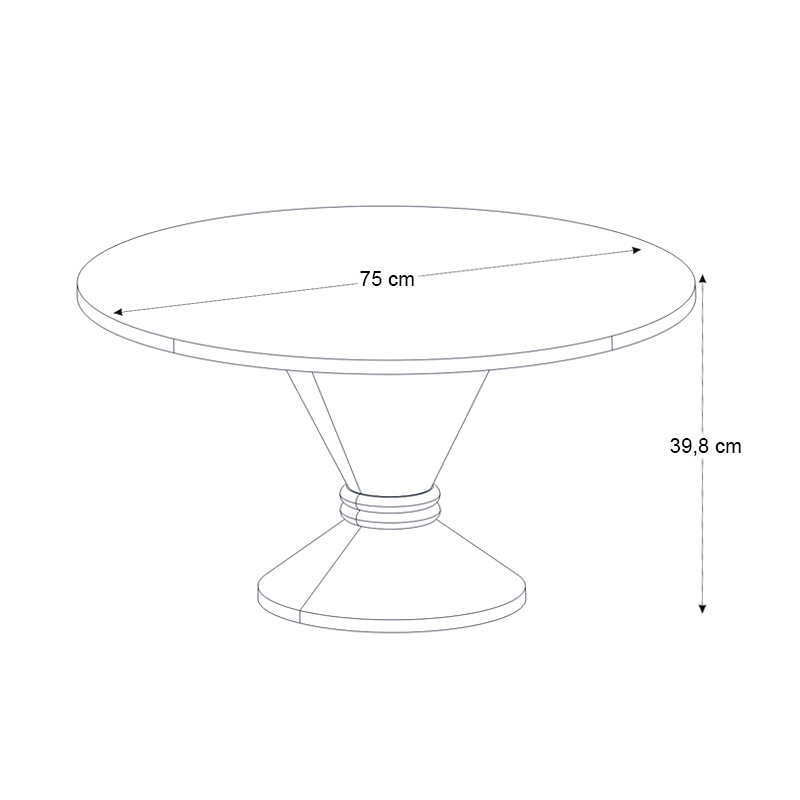 Lepper Megapap melamine coffee table in travertine - sandstone color Ø75x39.8cm.