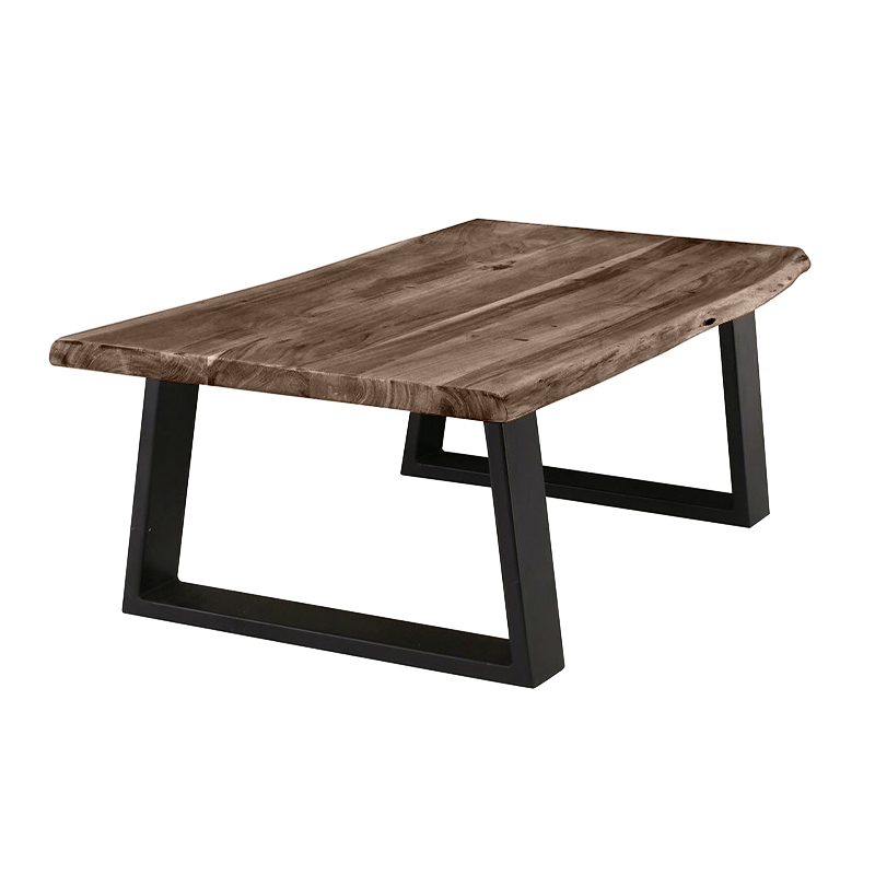 LIZARD Slim Coffee Table 115x65 Acacia Walnut Finish (Black Paint)