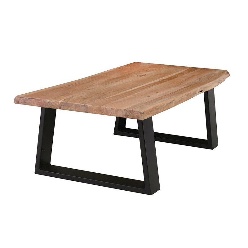 LIZARD-W Coffee Table 115x60x40 Acacia Natural Finish (Black Paint)