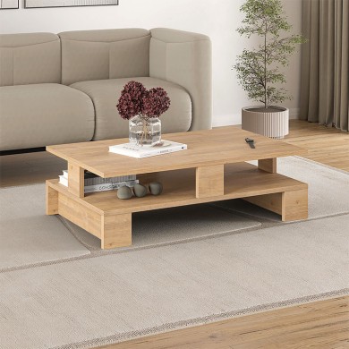 Mansu Megapap melamine coffee table in natural beech color 80x50x27cm.