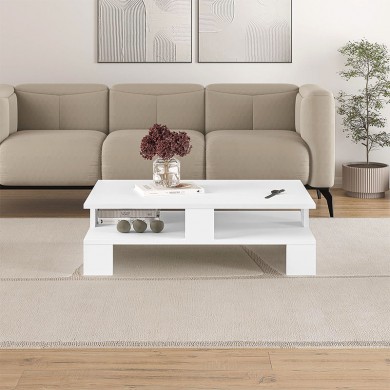 Mansu Megapap melamine coffee table in white color 80x50x27cm.