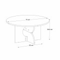 Mara Megapap melamine coffee table in white color Ø75x36.8cm.