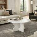 Mara Megapap melamine coffee table in white color Ø75x36.8cm.