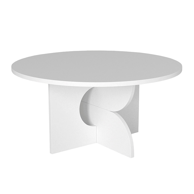 Mara Megapap melamine coffee table in white color Ø75x36.8cm.