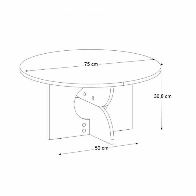 Τραπεζάκι σαλονιού Mara Megapap χρώμα travertine Ø75x36,8εκ.