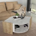 Τραπεζάκι σαλονιού Marbel Megapap χρώμα sapphire oak - λευκό εφέ μαρμάρου 75x75x40εκ.