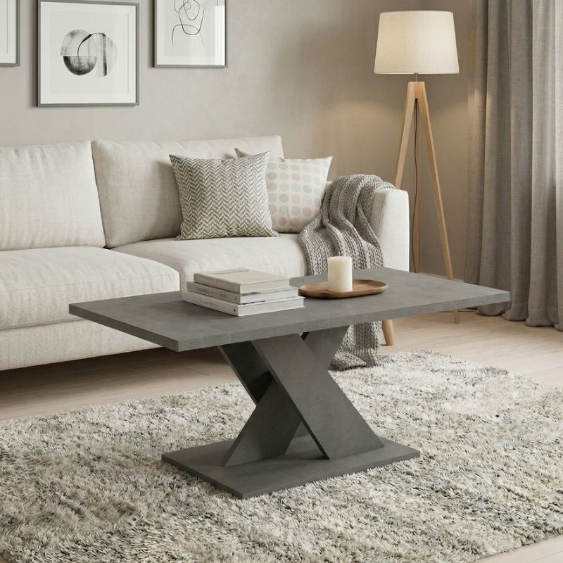 Marcello Megapap melamine coffee table in anthracite color 110x55x48cm.
