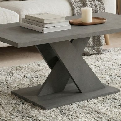 Τραπεζάκι σαλονιού Marcello Megapap χρώμα γκρι σκυροδέματος 110x55x47εκ.