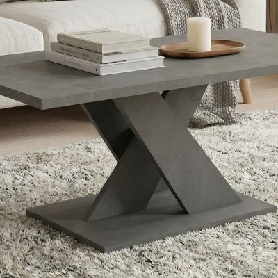 Τραπεζάκι σαλονιού Marcello Megapap χρώμα γκρι σκυροδέματος 110x55x47εκ.