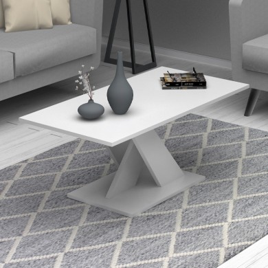 Marcello Megapap melamine coffee table in white color 110x55x47cm.