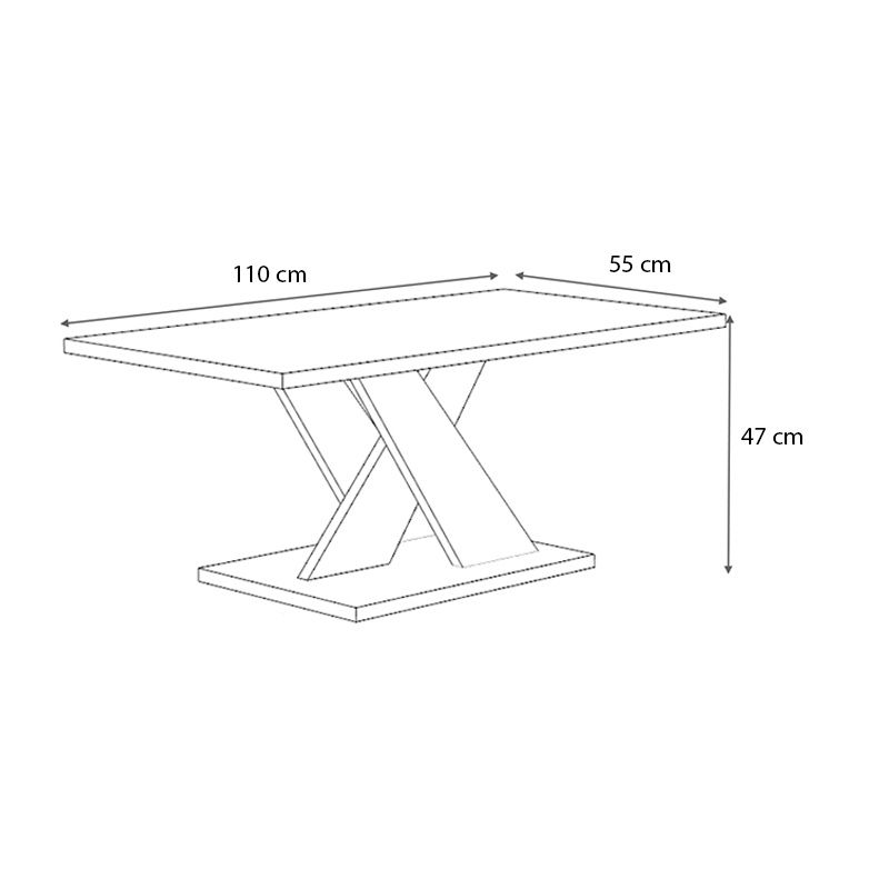 Τραπεζάκι σαλονιού Marcello Megapap χρώμα λευκό 110x55x47εκ.