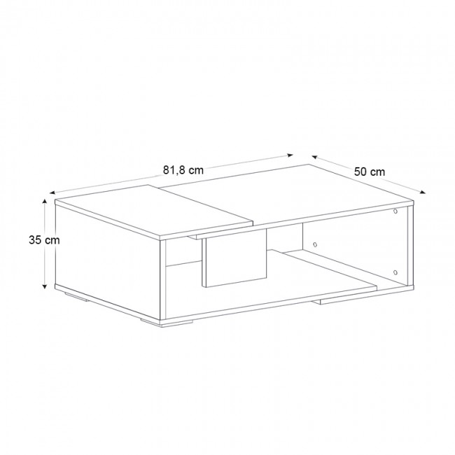 Τραπεζάκι σαλονιού Mareta Megapap χρώμα λευκό 81,8x50x35εκ.