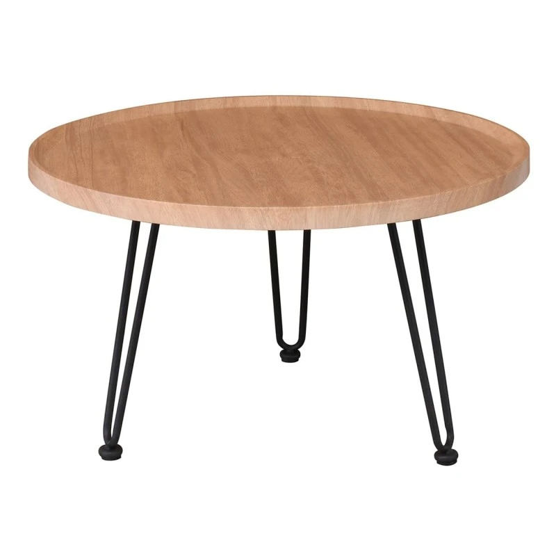 MATRIX Coffee Table D.76x45cm Natural/Metal Black