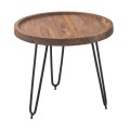 MATRI Coffee Table d.45x40 Acacia Natural Finish (Black Paint)