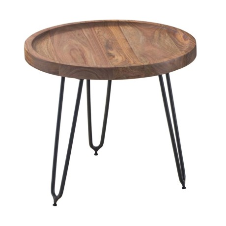 MATRI Coffee Table d.45x40 Acacia Natural Finish (Black Paint)