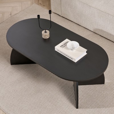 Τραπεζάκι σαλονιού Melina Megapap χρώμα black wood 120x60x40εκ.