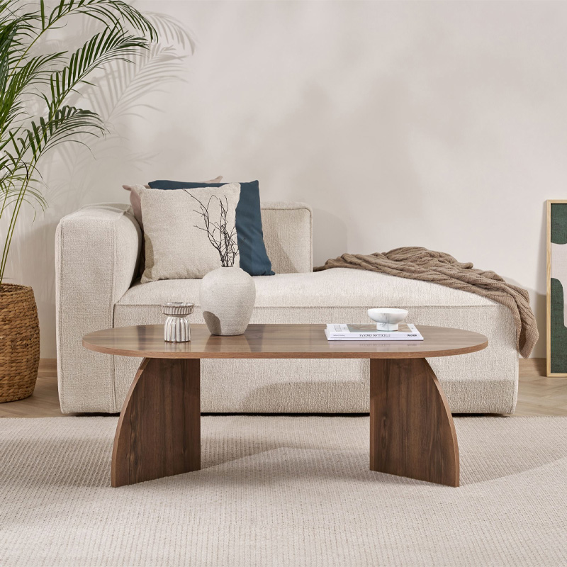 Melina Megapap melamine coffee table in walnut color 120x60x40cm.