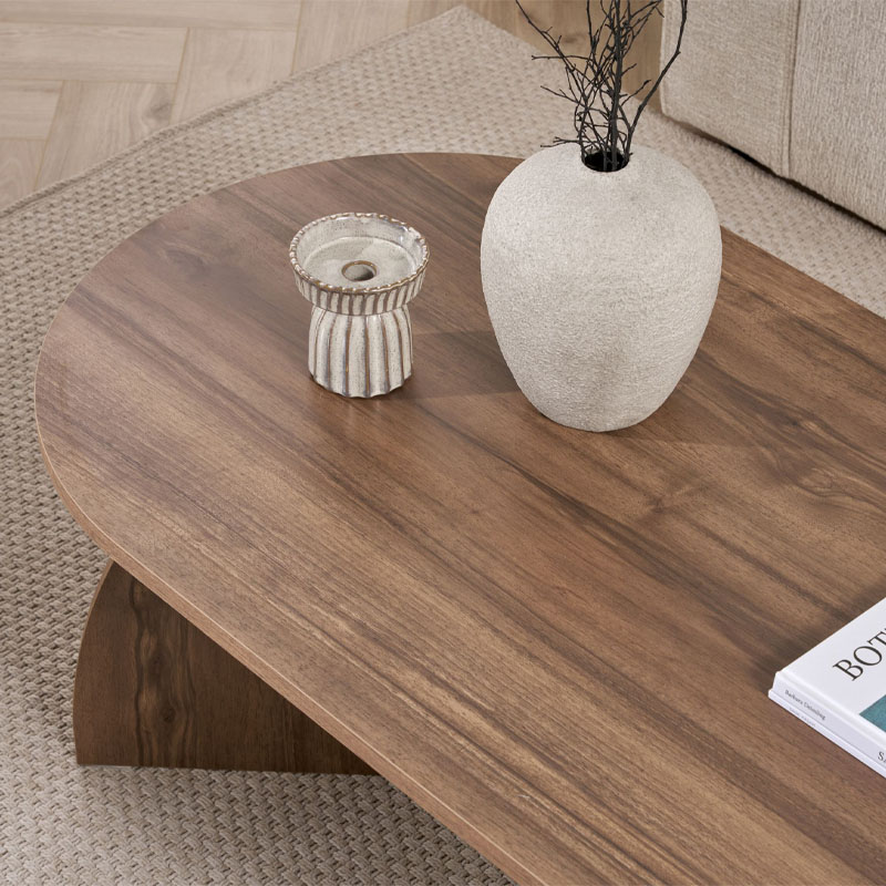 Melina Megapap melamine coffee table in walnut color 120x60x40cm.