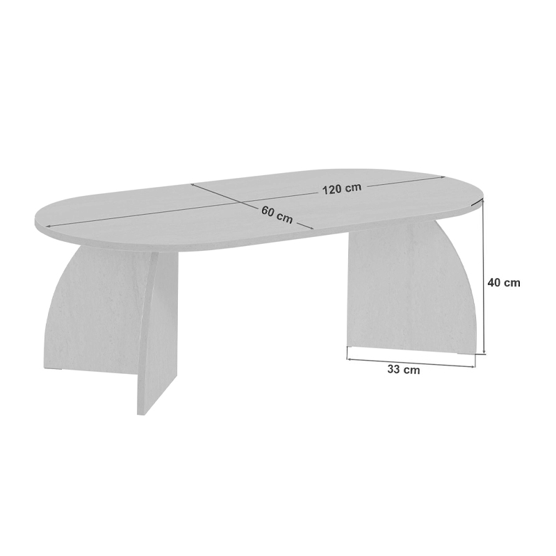 Melina Megapap melamine coffee table in walnut color 120x60x40cm.