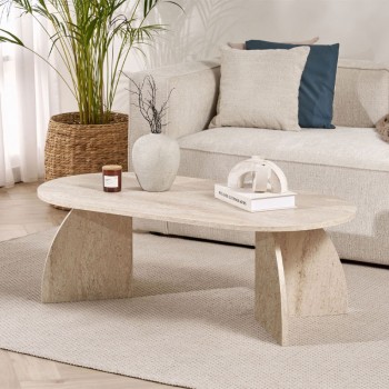Melina Megapap melamine coffee table in travertine color 120x60x40cm.