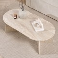 Τραπεζάκι σαλονιού Melina Megapap χρώμα travertine 120x60x40εκ.