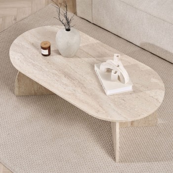 Melina Megapap melamine coffee table in travertine color 120x60x40cm.