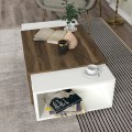 Nora Megapap melamine coffee table in white - walnut color 110x60,6x31cm.