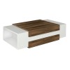 Nora Megapap melamine coffee table in white - walnut color 110x60,6x31cm.