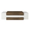 Nora Megapap melamine coffee table in white - walnut color 110x60,6x31cm.