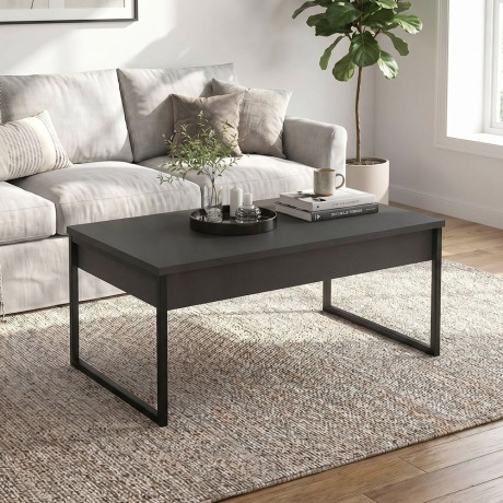 Orontes Megapap melamine coffee table in anthracite color 90x56.6x40cm.