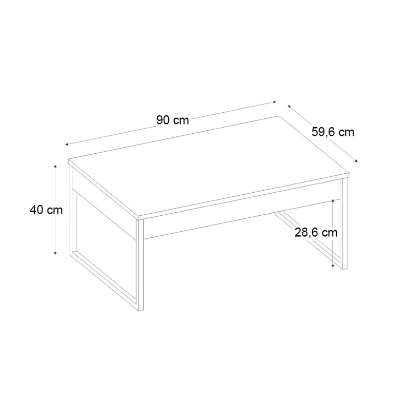 Orontes Megapap melamine coffee table in walnut color 90x56.6x40cm.