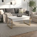 Orontes Megapap melamine coffee table in white - gold color 90x56.6x40cm.