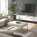 Orontes Megapap melamine coffee table in white - gold color 90x56.6x40cm.