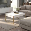 Orontes Megapap melamine coffee table in white - gold color 90x56.6x40cm.