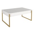 Orontes Megapap melamine coffee table in white - gold color 90x56.6x40cm.